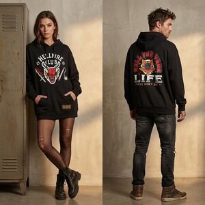 Stranger‎ Things Hellfire Club Hoodie Medium Black Our Universe Netflix HFC M
